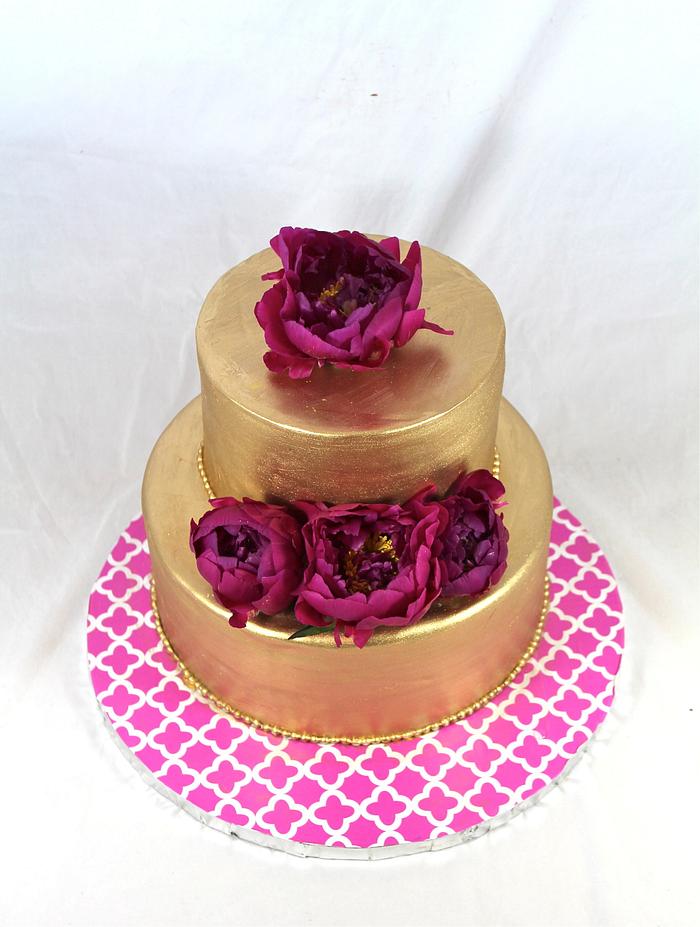 Gold and pink cake