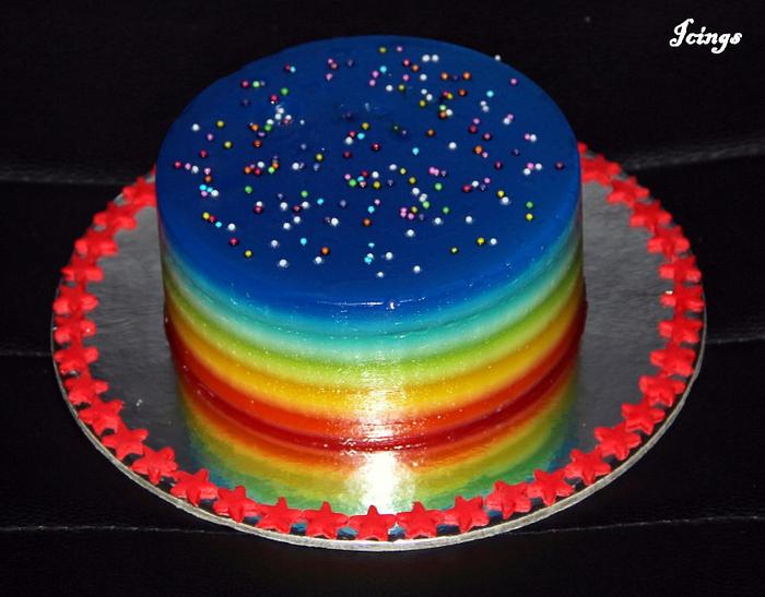 Rainbow jelly cake !!