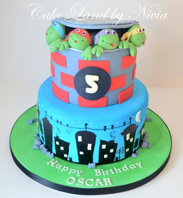 Ninja turtle birthday cake