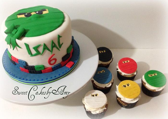 Ninjago Cake and matching cupcakes
