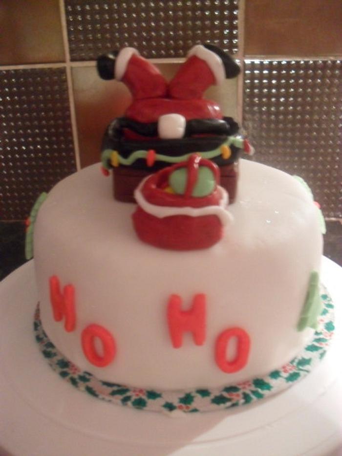 Santa in the chimney cake