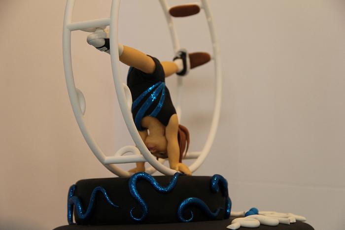 Wheel Gymnastics Fondant Themed Cake