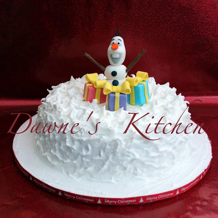 Simple Olaf Christmas cake