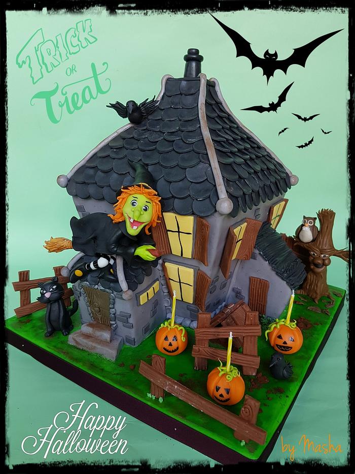 Witch halloween cake