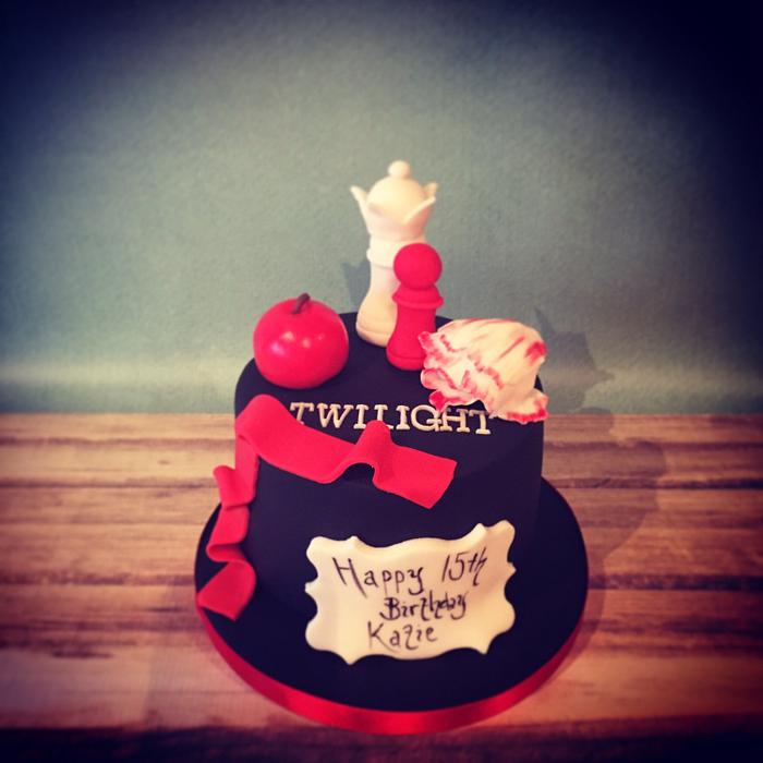 Twilight themed birthday cake 