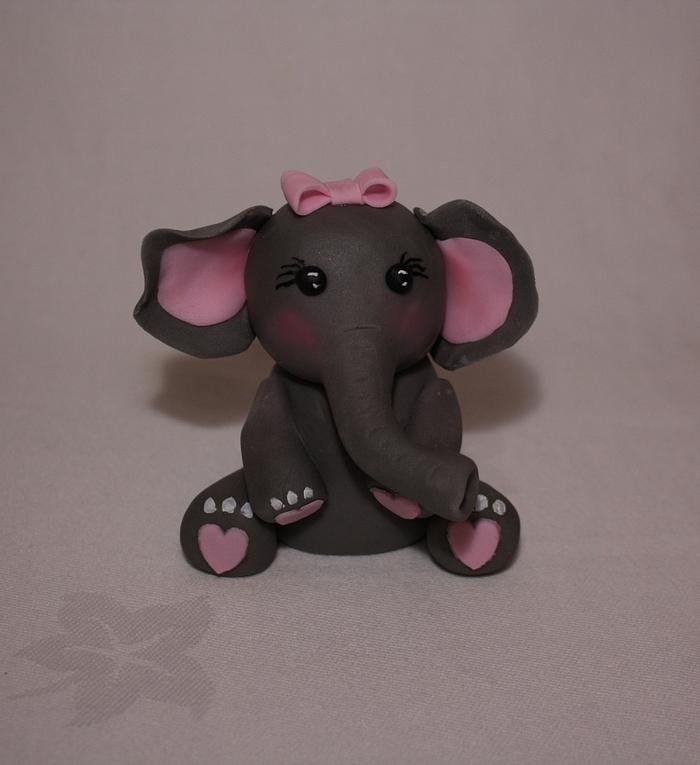 Elephant girl cake topper.