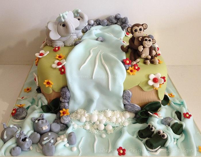 Jungle Baby Reveal Cake