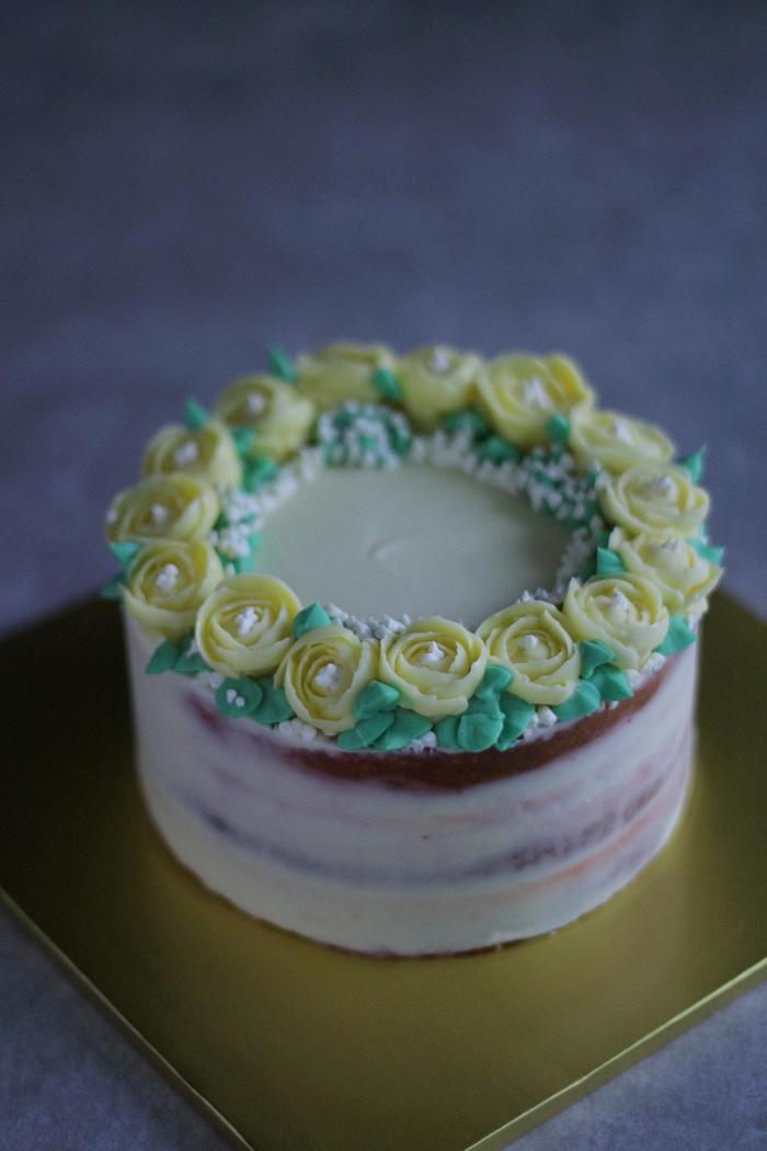 freesia buttercream flower cake 