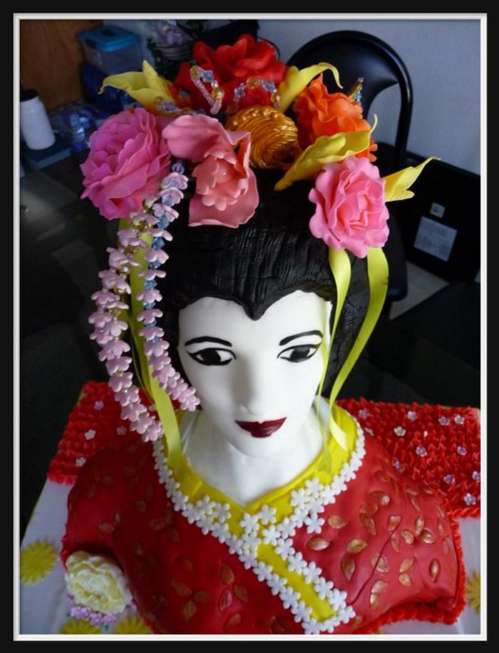Geisha 3D bust cake