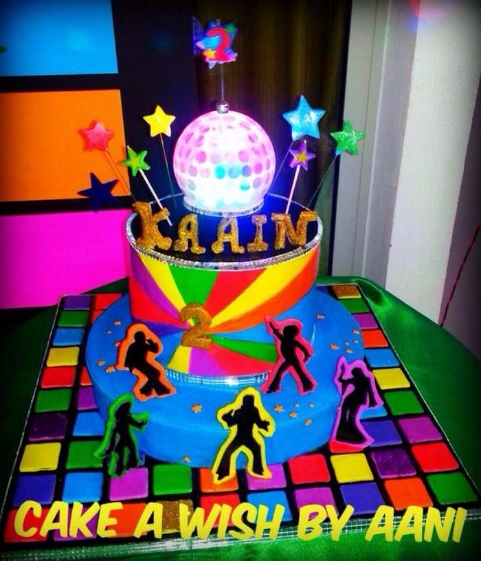 70s disco theme cake 