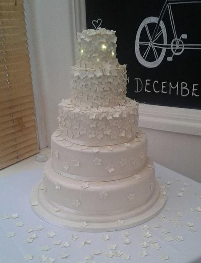 Winter Wedding Cake with Lights