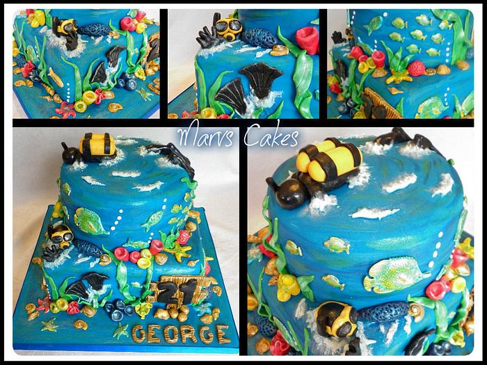 Scuba diver cake!