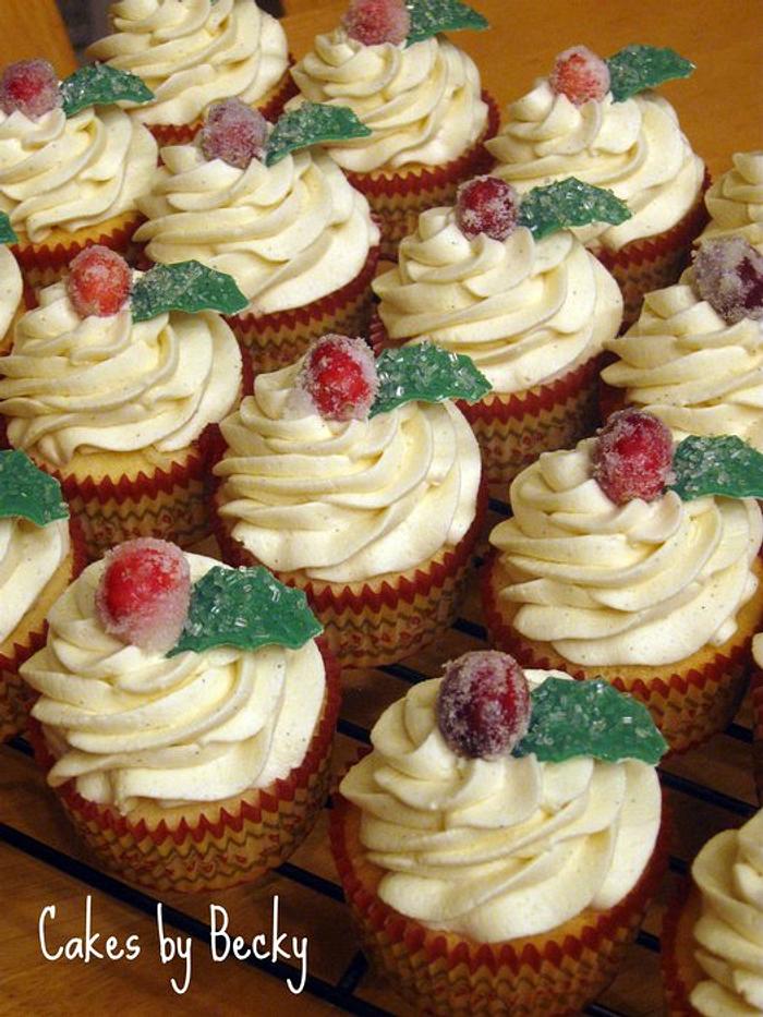Sugared Cranberry Cupcakes
