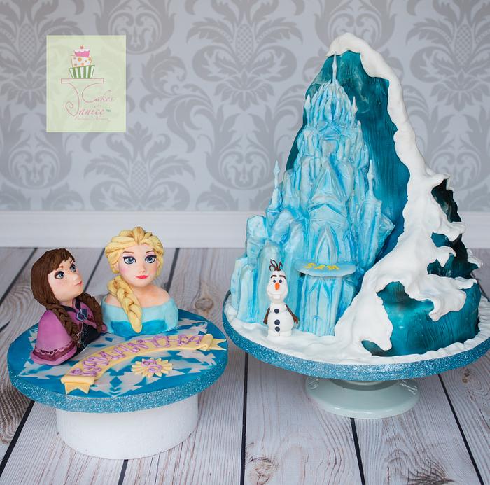 Frozen castle mountain cake