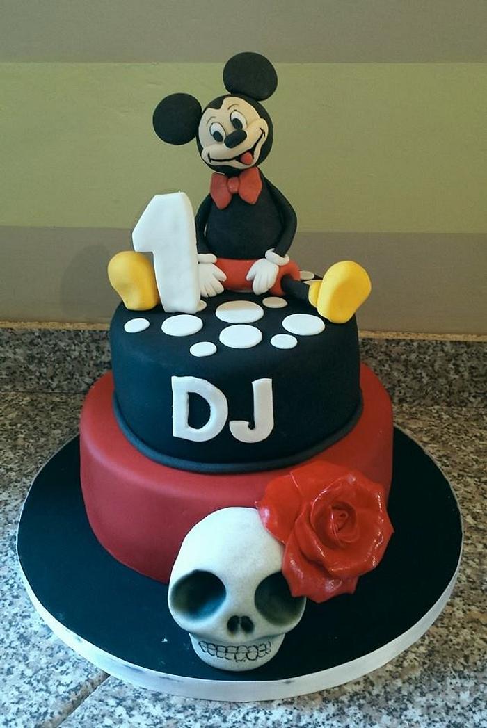 Mickey Mouse and Skull Cake