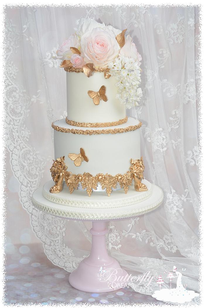 golden wedding anniversay cake