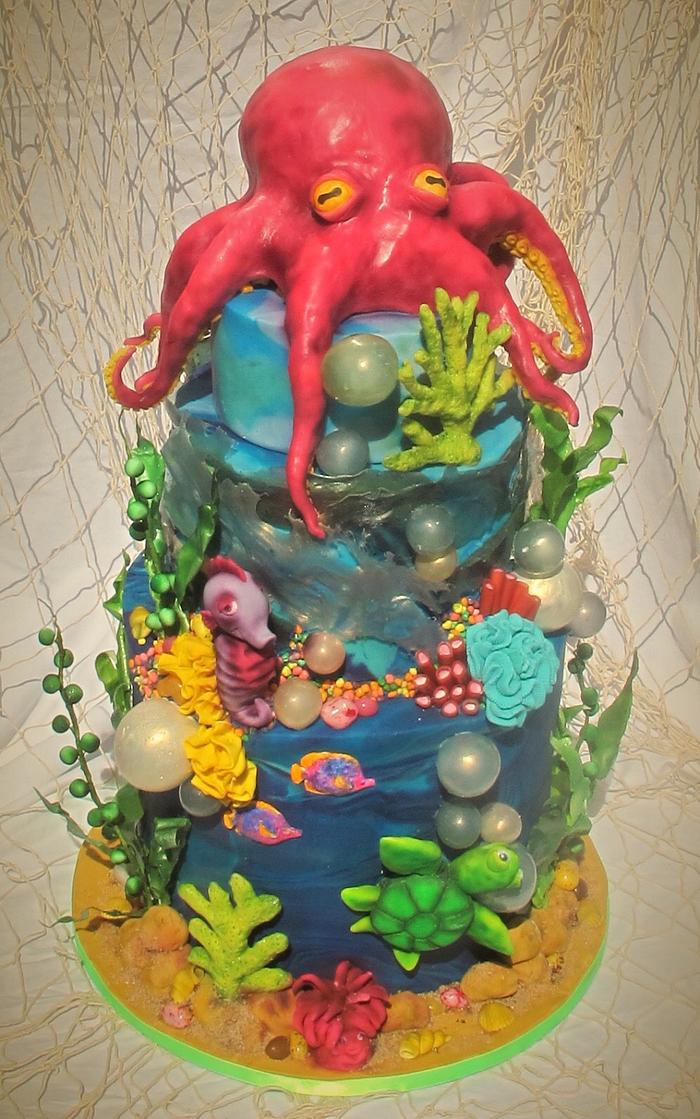 Under water  UV celebration cake