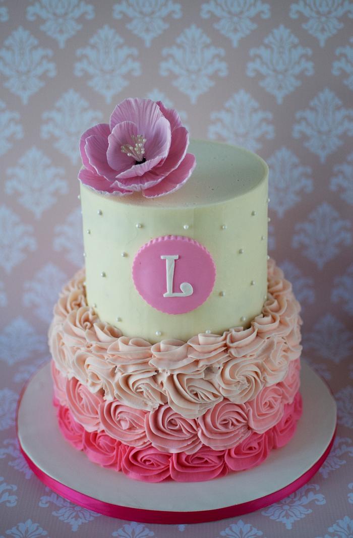 Ombre Baptism Cake for Lily