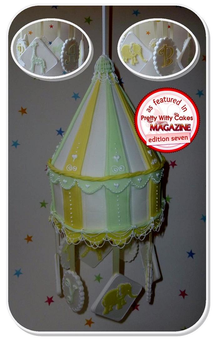 Hanging baby mobile cake