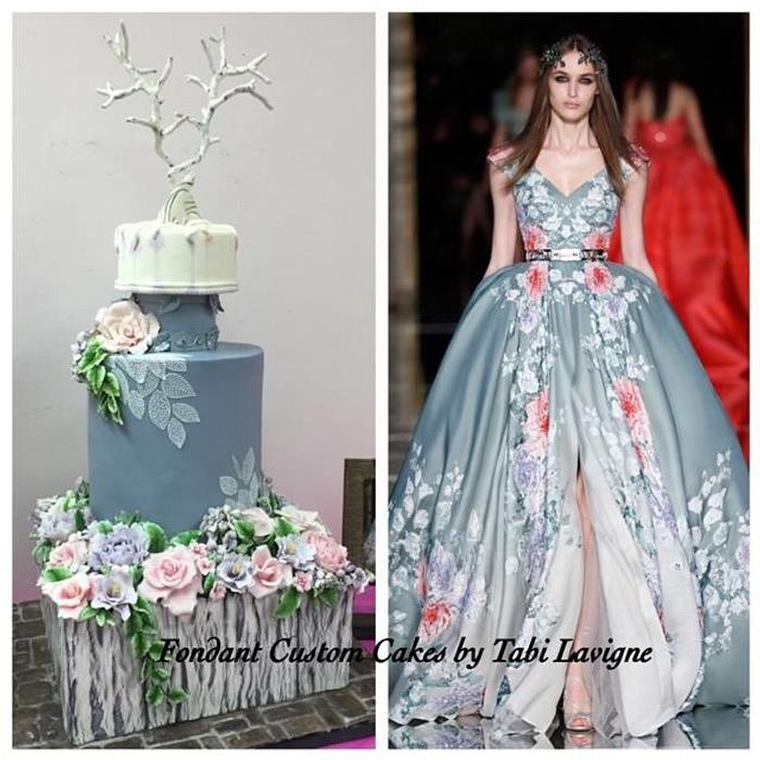 Fashion inspired wedding cake