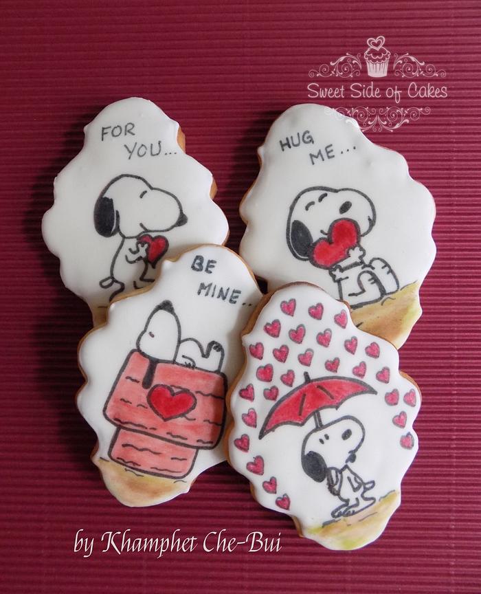 Valentine's Snoopy Cookies