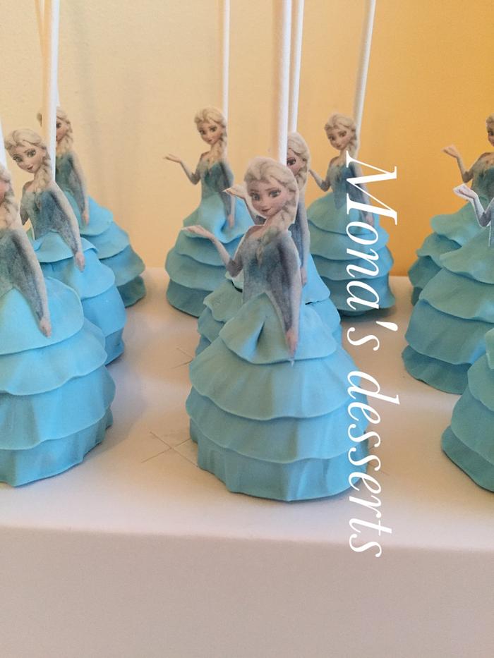 Elsa frozen cake pops 