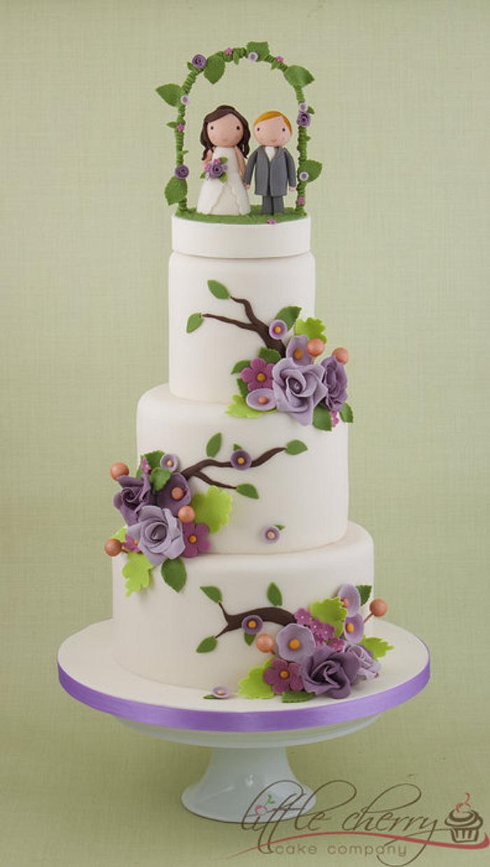 Flower Arch Wedding Cake