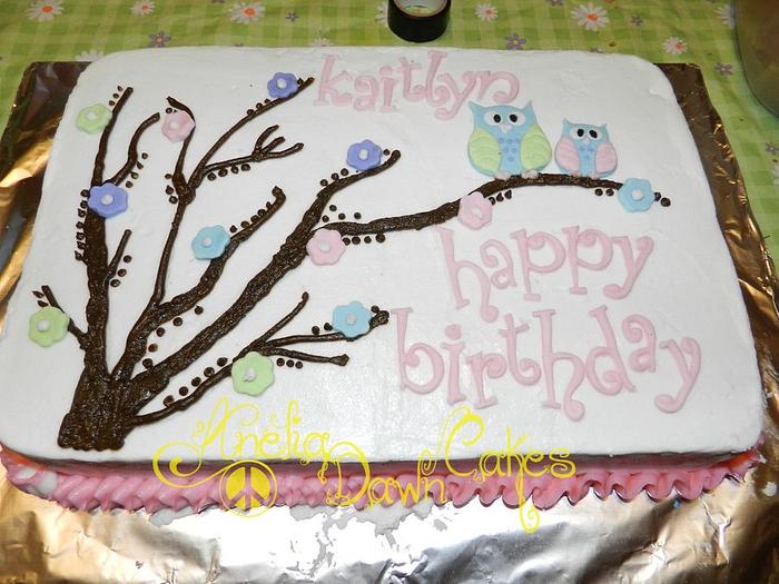 Pastel Owl cake