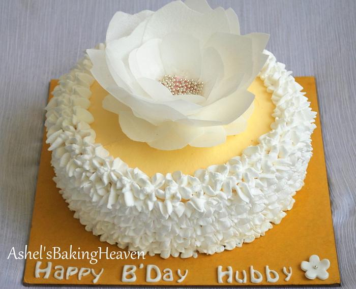 The wafer paper flower cake