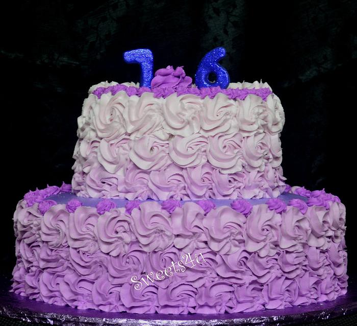 Purple Ombre Birthday Cake