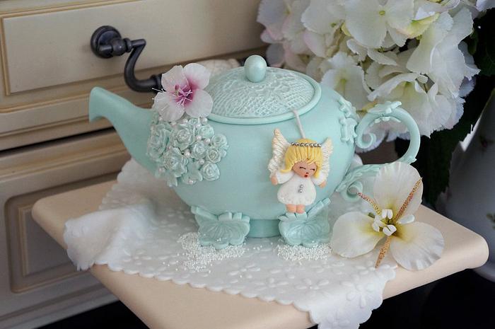 My teapot with an angel teabag! x