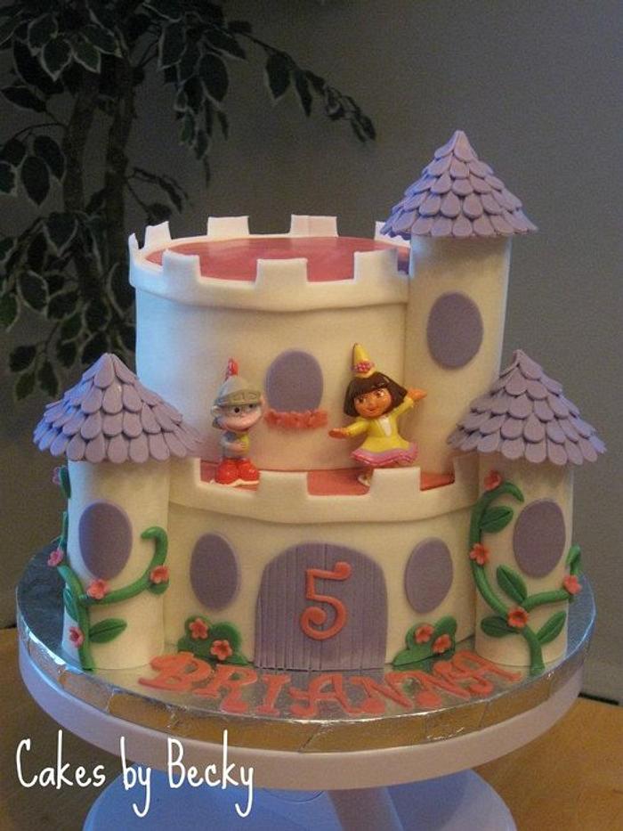 Dora the Explorer Castle Cake
