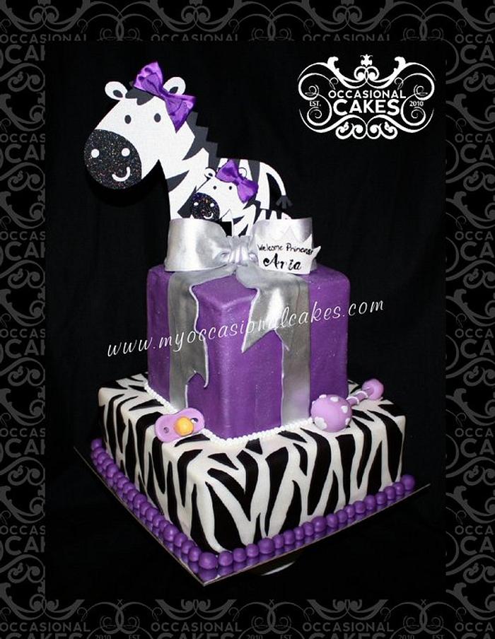 Zebra Baby Shower Cake