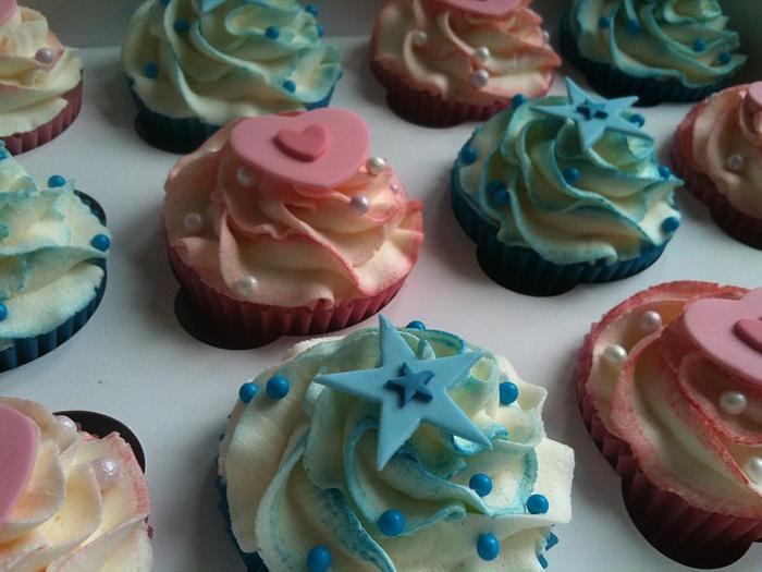 Boy and girl cupcakes