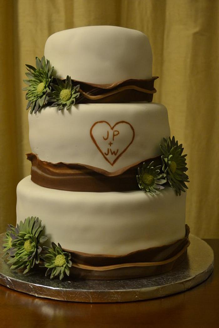 Wood Themed wedding cake 