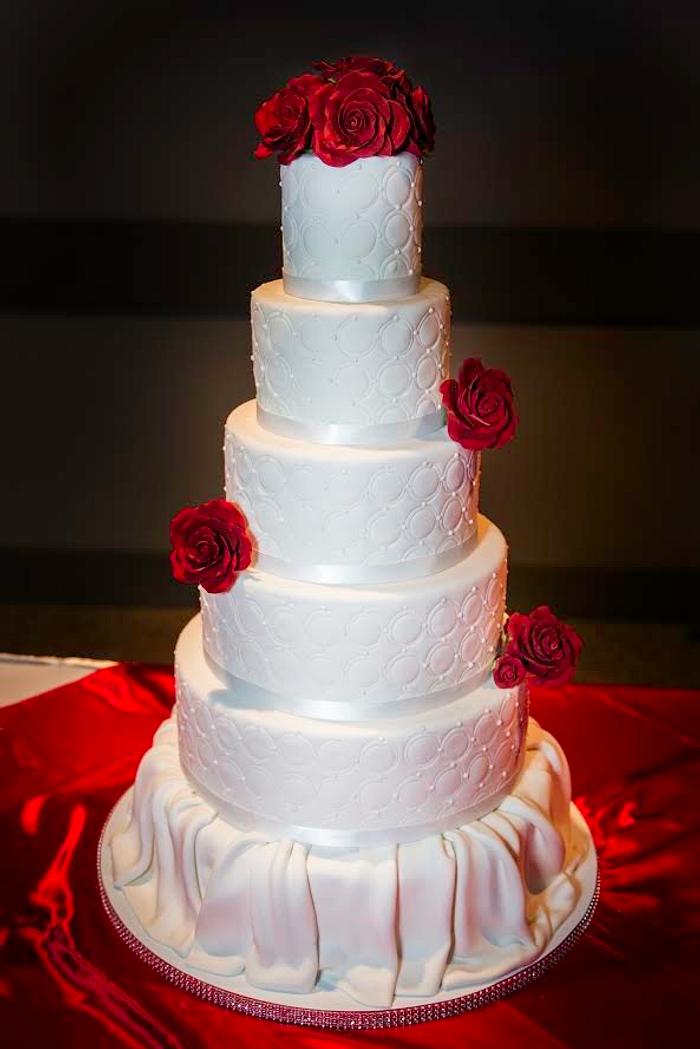 All white wedding Cake