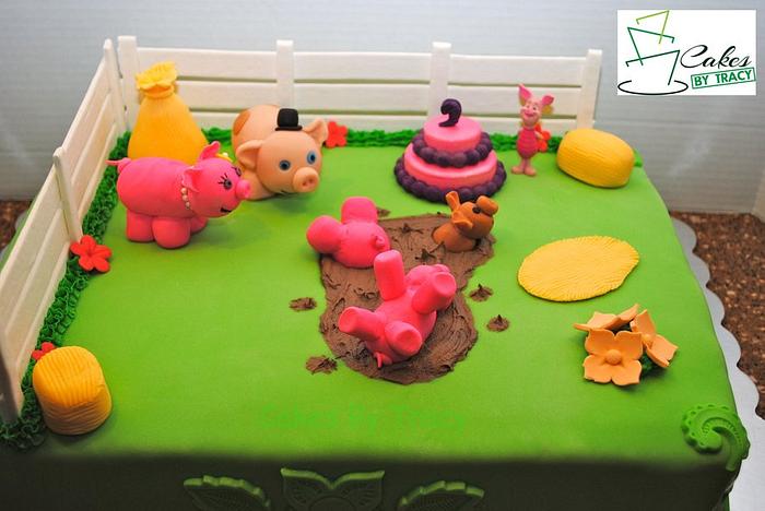 Piggies At Play Cake