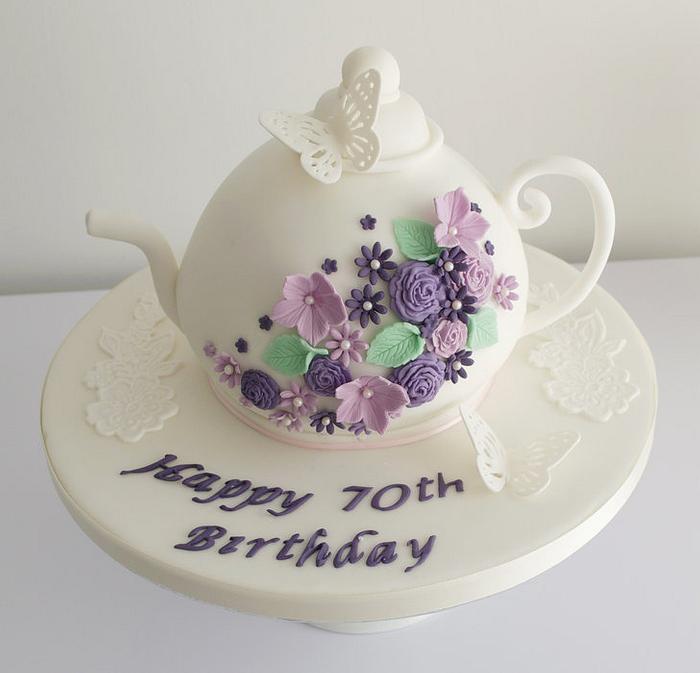 70th Birthday Teapot Cake
