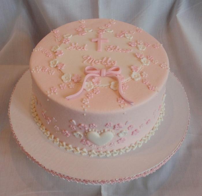 Delicate Baptism Cake