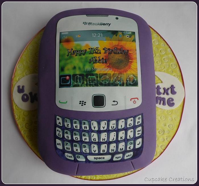 Blackberry phone cake