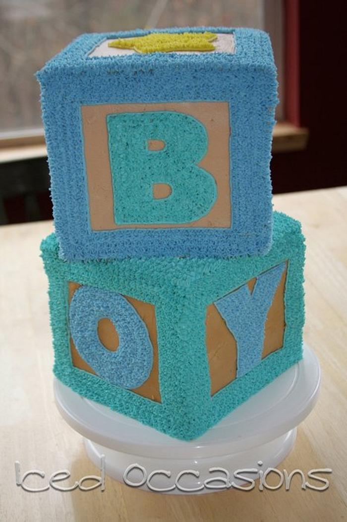 Blocks Baby Shower Cake
