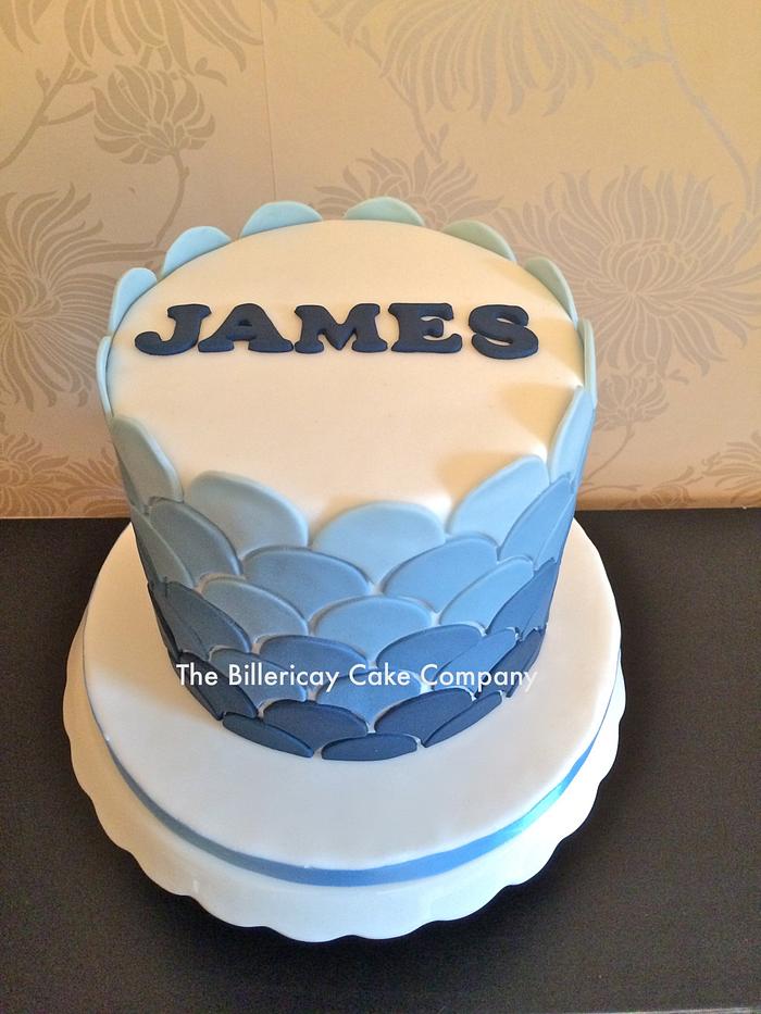 ombre blue mens cake