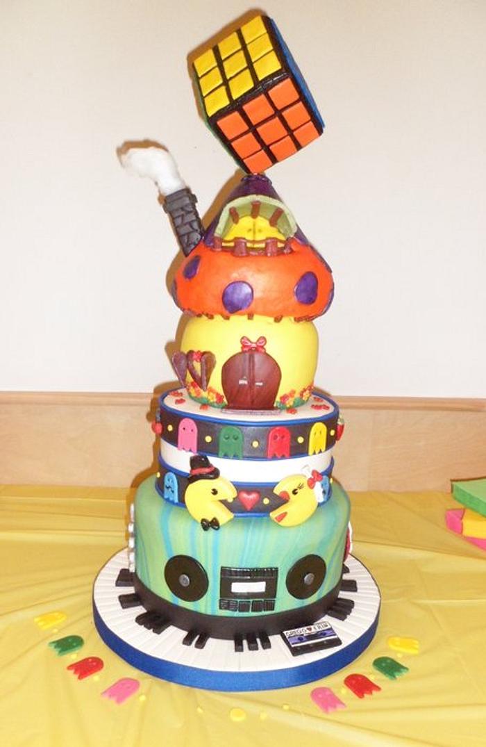 80's Jack and Jill Party Cake