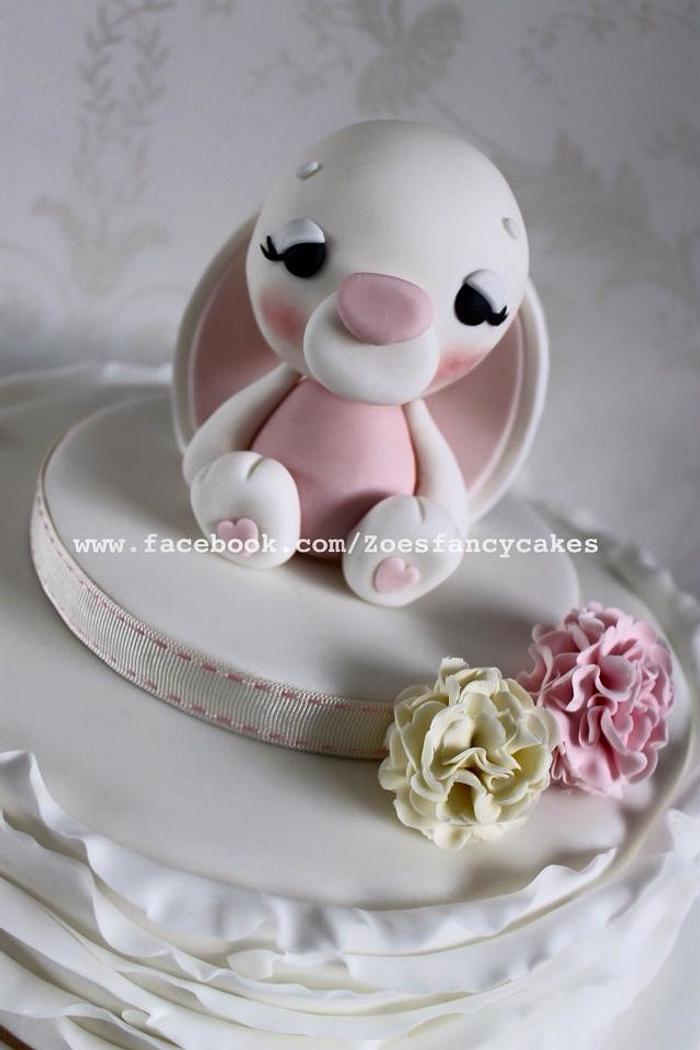 Bunny baby shower cake