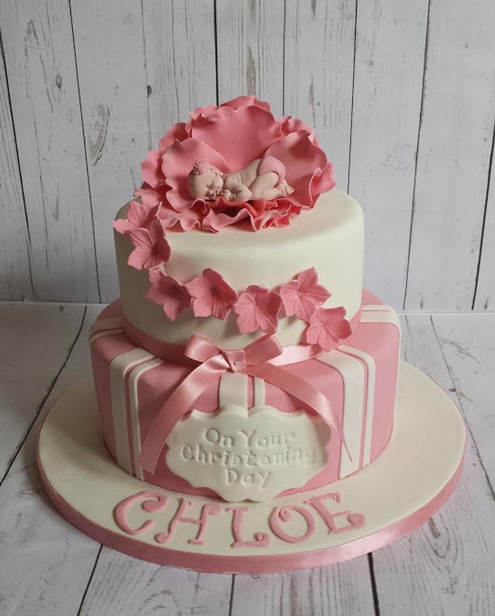 Floral Christening cake