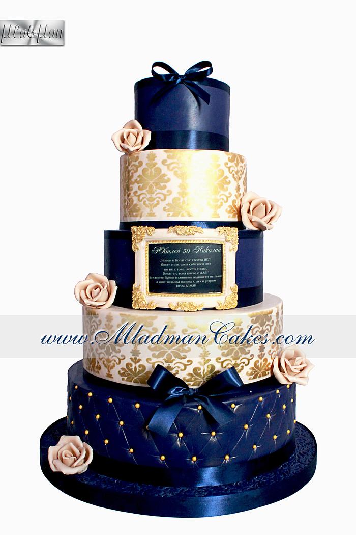 Blue Anniversary Men Cake