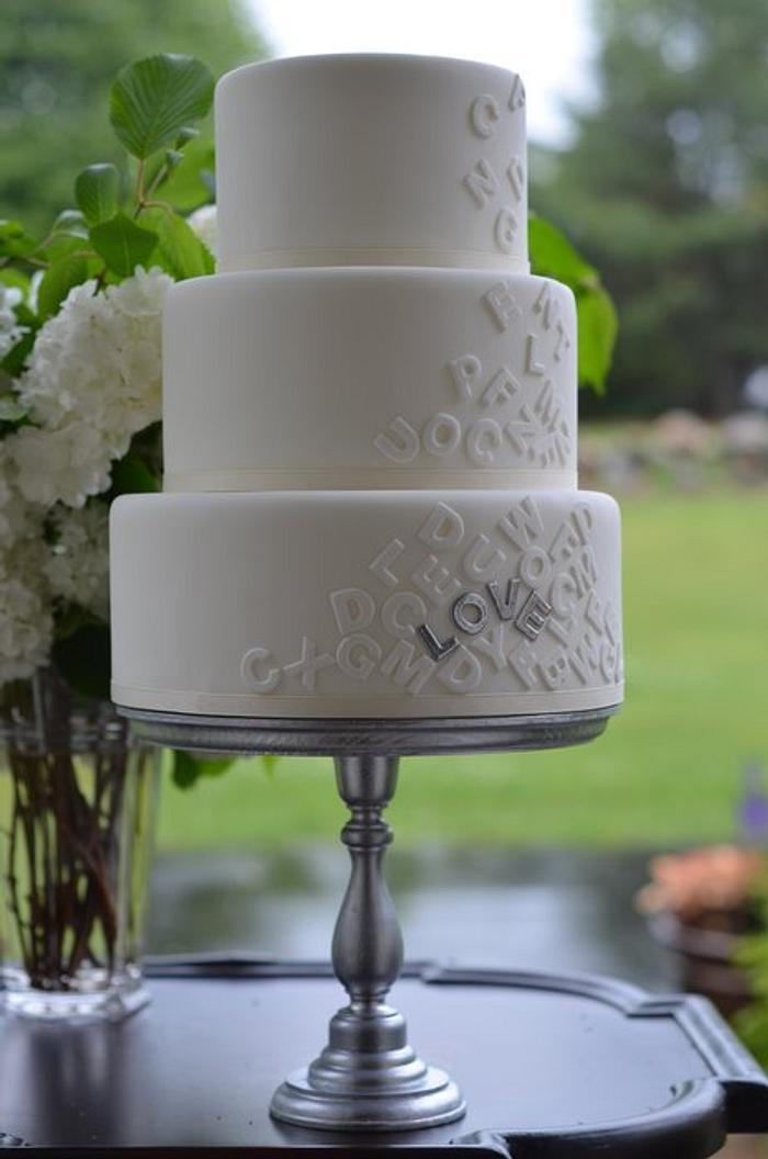 Falling in Love Wedding Cake