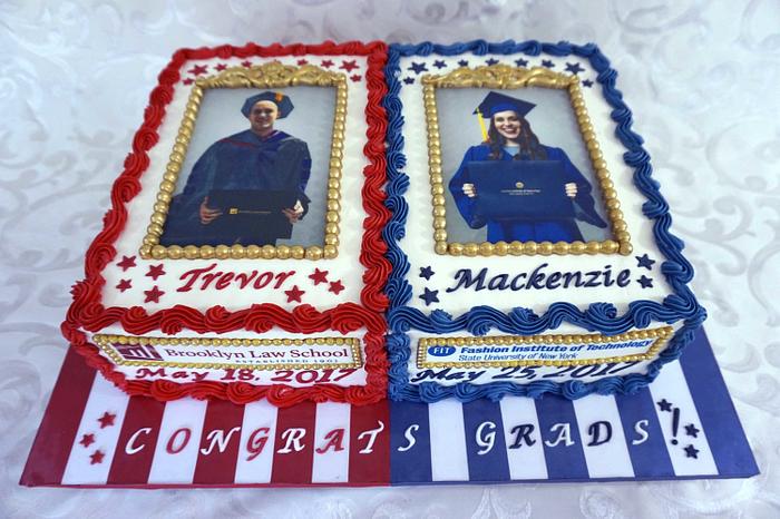 red graduation sheet cakes