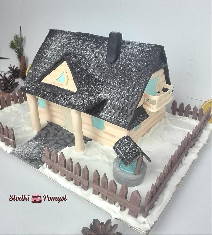 Mountain cottage cake