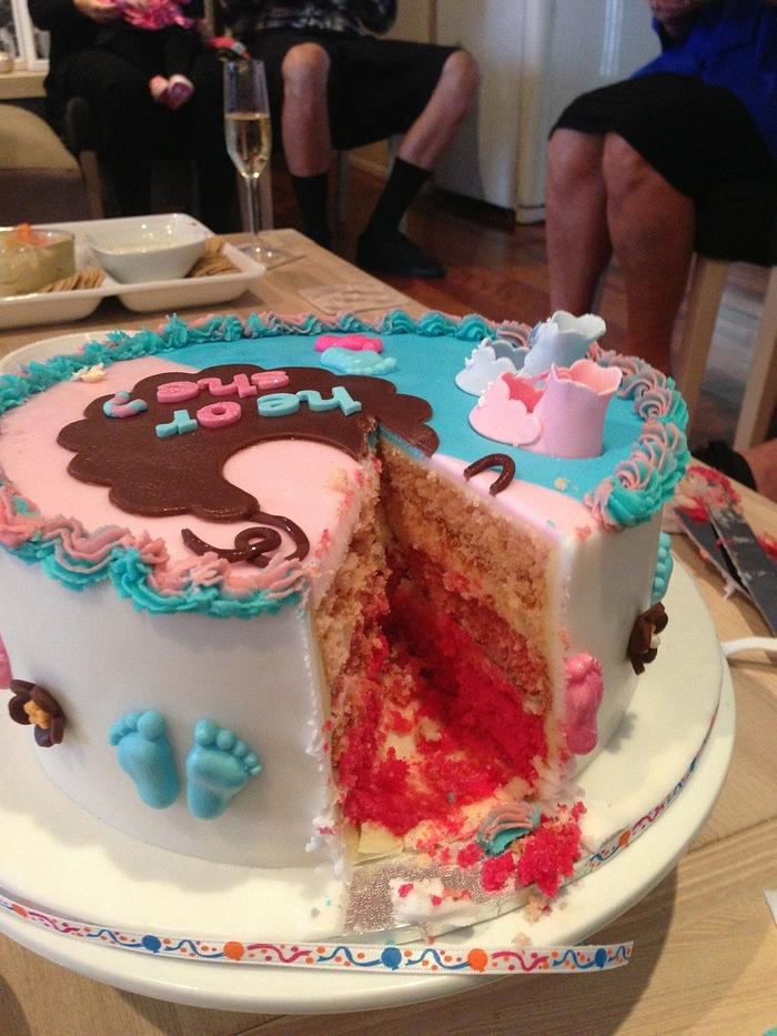 Gender reveal cake baby shower